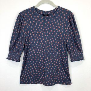 Lucky Brand Puff Sleeve Cotton Knit Top